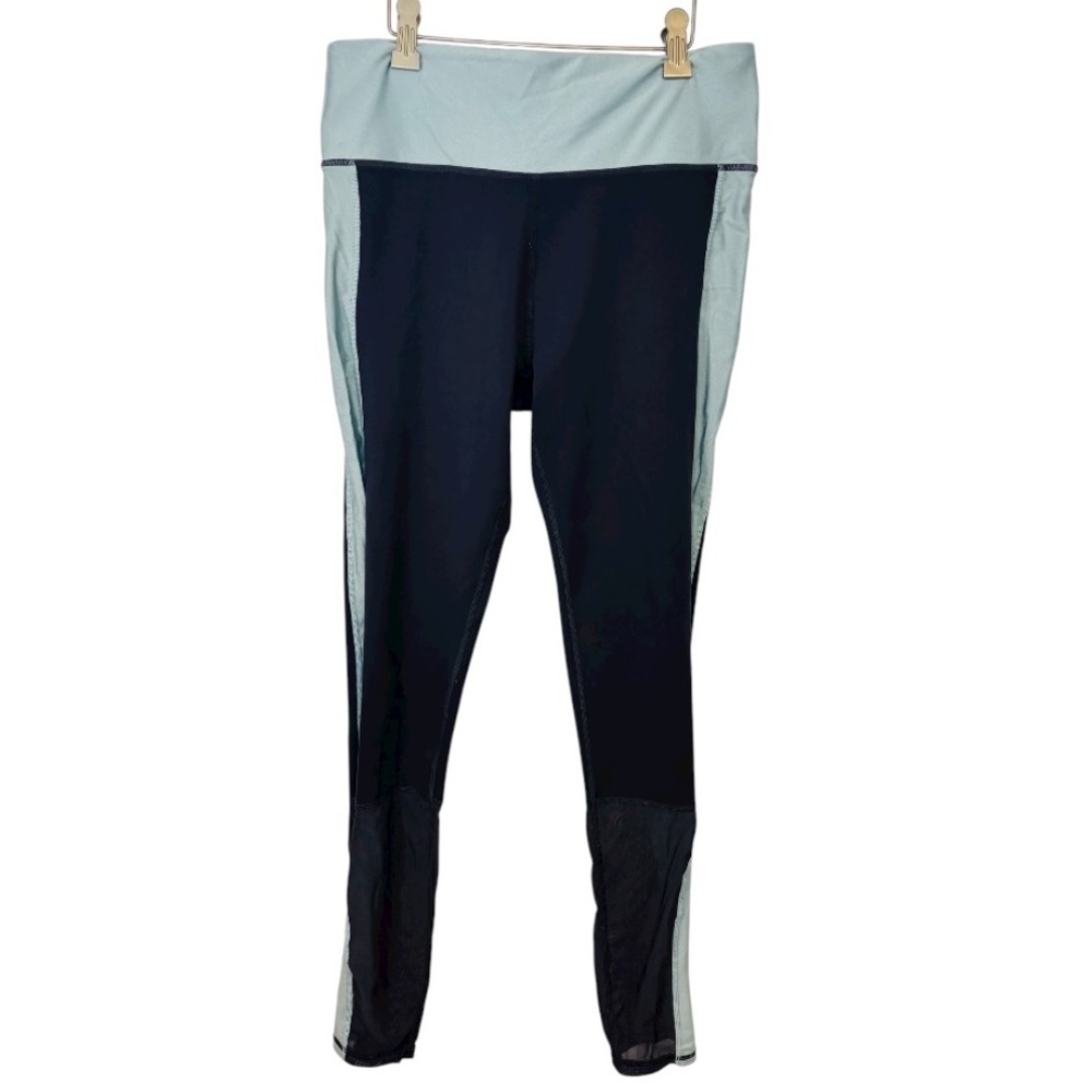Fabletics Teal & Navy Blue Women’s Mesh Bottom Leggings